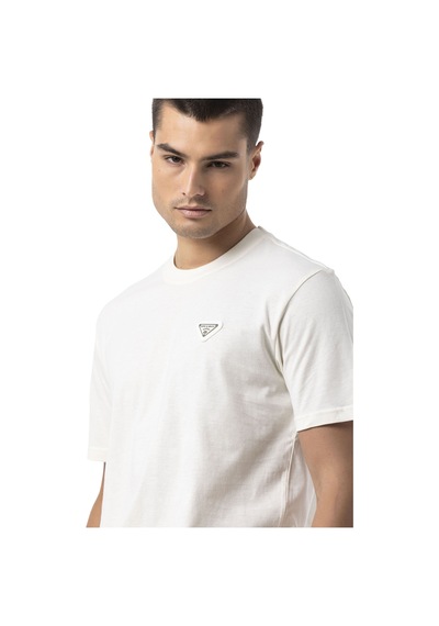Cipo & Baxx Erkek Basic Bisiklet Yaka Regular Fit Pamuklu Kısa Kollu Tişört Ct823 Ecru