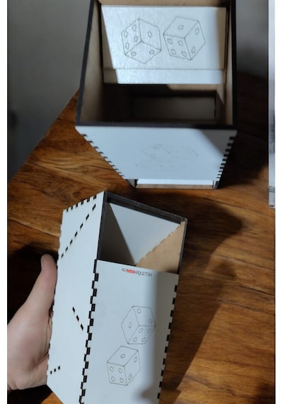Ahşap Zar Kulesi Zar Atma Aparatı Tavla İçin Zar Atma Kulesi Dice Tower