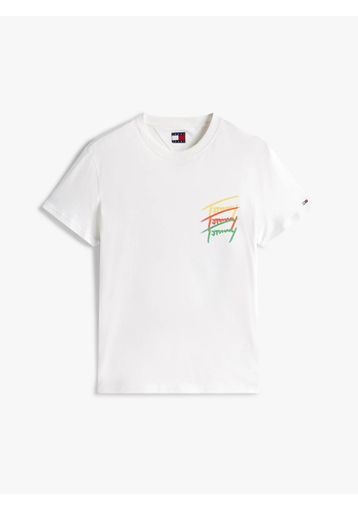 Tommy Hilfiger Tommy Hılfıger Erkek T-shırt Dm0dm20771-ybl Beyaz