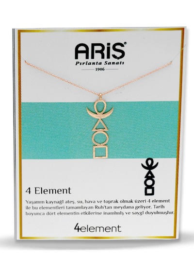 Ariş 4 Element Sembolü Altın Kolye N11.20349