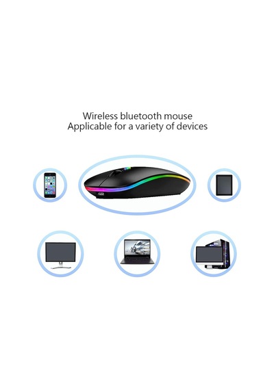 Led Işıklı Şarjlı Mouse 2.4ghz Usb Wireless Ve Bluetooth Lu Sessiz İos Uyumlu  Android Telefon Tablet Pc Tv Diğer