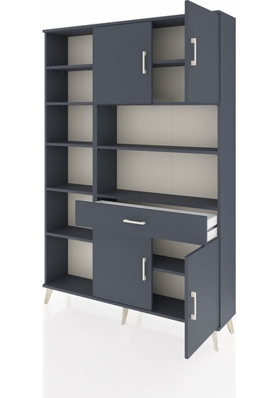 Arges Dolap 10 Raflı Tek Çekmeceli 4 Kapaklı 132x30x195 Antrasit-antrasit/antrasit Antrasıt/antrasıt Arges Dolap 10 Raflı Tek Çekmeceli 4 Kapaklı 132x30x195 Antrasit-antrasit/antrasit Antrasıt/antrasıt