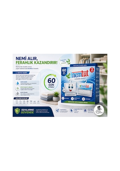 Nem Alıcı Rutubet Giderici 2 Kg 4'li Paket Koku Ve Küf Önleyici