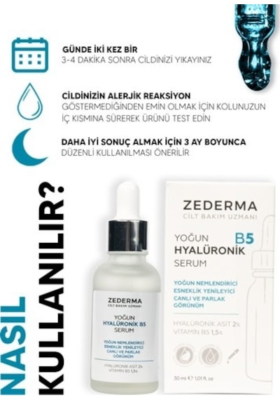 Zederma Yoğun Hyaluronik B5 Serum Kırışıklık Karşıtı 30ml
