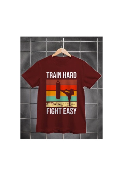 Segungear Trainhard Erkek Regular Fit Baskılı Spor Tişört Bordo - 932276718 Bordo