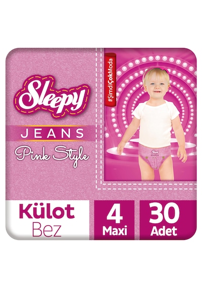Sleepy Pink Jeans Külot Bez 4 Numara Maxi 30 Adet