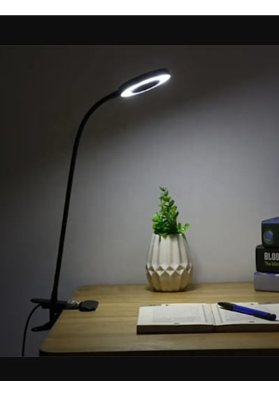 Kıskaçlı 3 Renk Masa Lambası Işık Şiddeti Rengi Ayarlanabilir Usb