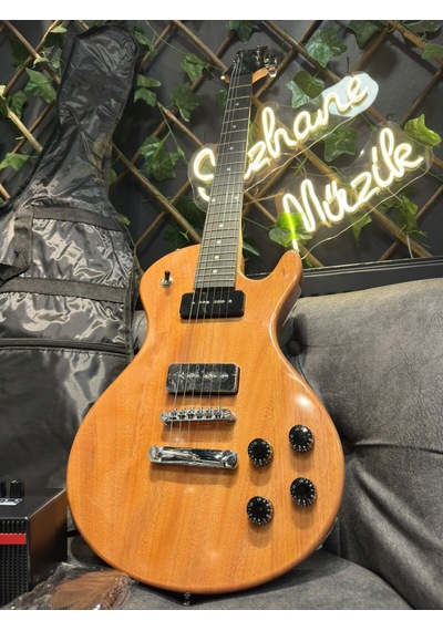 Lespaul Elektro Gitar Seti Mini Amfili Kılıflı Askılı Kablolu Pena Ve Aksesuarlı Natural