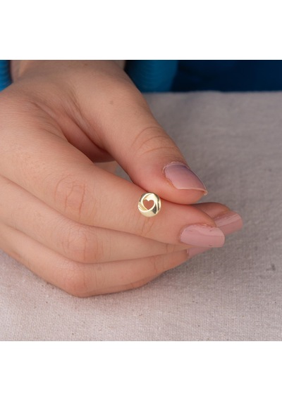 Goldkupe 14 Ayar Kalp Altın Küpe 1,10 Gr-656