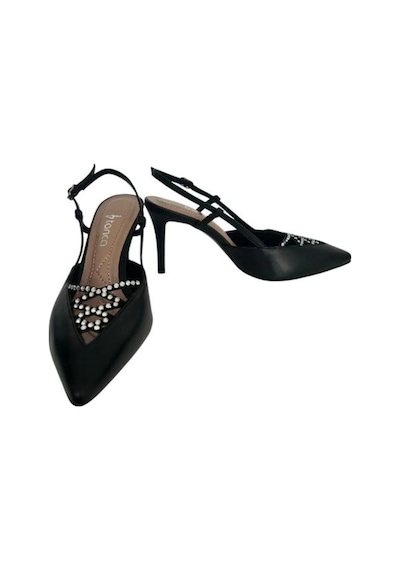 Kemal Tanca 871 8362 Kadın Topuklu Stiletto Siyah Taşlı
