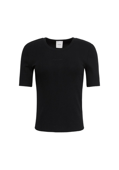 Calvin Klein Hs Varıgated Rıb Nan, Ub1 Siyah Kadın T-shirt