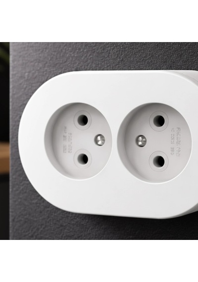 İkili Beyaz Topraklı Sıva Üstü Priz - Modern Elektrik Çiftli Priz Belirtilmemiş