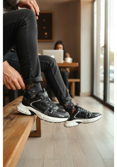 Enoch Erkek Beyaz Modern Yürüyüş Ayakkabısı - Kalın Tabanlı Ve Destekli Günlük Sneaker Beyaz