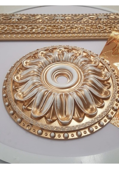 40 40 Cm Dekoratif Estetik Tekli Avize Göbeği Bronz