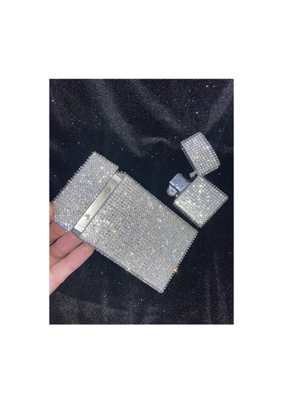 Uzun Slim Sigara Kutusu Ve Zippo Çakmak Taşlı  Anahtarlık