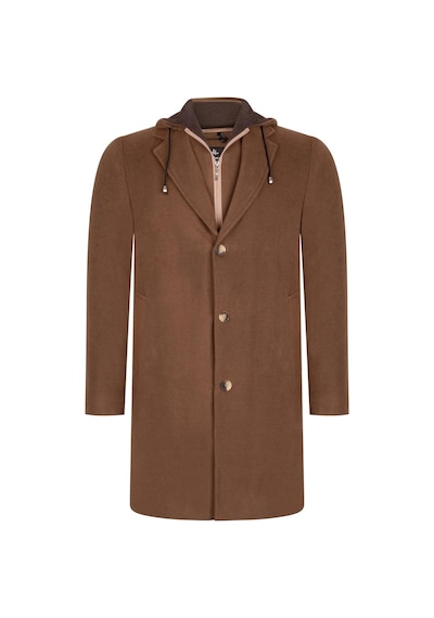 Plt8376 Dewberry Erkek Palto-Düz Camel-Düz Camel
