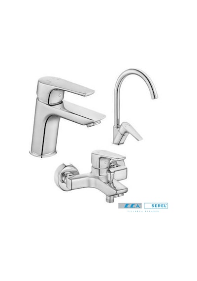 Eca Niobe Banyo + Niobe Eviye + Niobe Lavabo Bataryası Set 3'lü