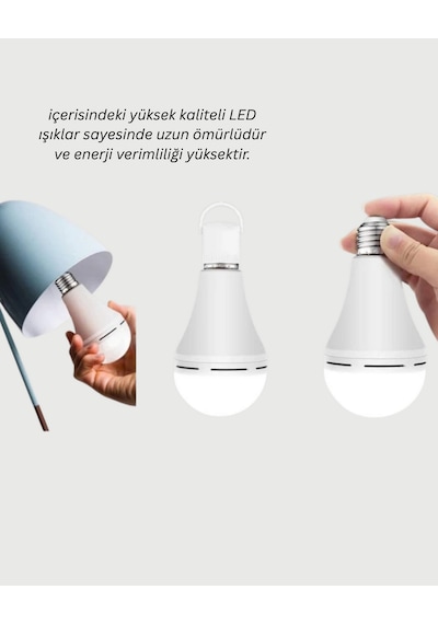 Ev Ve İş Yeri İçin Şarjlı Nrzsnt - 2 Led Ampul