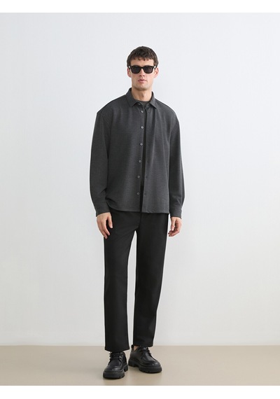 Lcw Vision Gri Regular Fit Dokulu Erkek Gömlek