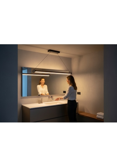 Mira Bronz Lineer Led Sarkıt Avize Kumandalı Dim Edilebilir Aşağı Işık Doğal Işık