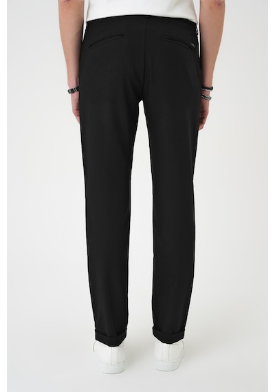 Efor Comfort Fit Beli Lastikli Dokulu Siyah Jogger Pantolon P 1186 Siyah