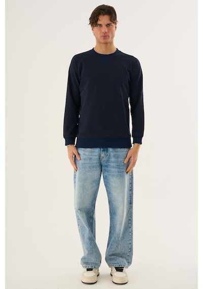 Alexander Gardi Bisiklet Yaka Basic Sweatshirt Lacivert