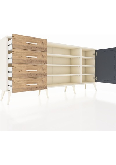 Arges Konsol 6 Raflı 4 Çekmeceli Tek Kapaklı 176x30x83 Aytaşı-antrasit/çam Antrasit/çam Arges Konsol 6 Raflı 4 Çekmeceli Tek Kapaklı 176x30x83 Aytaşı-antrasit/çam Antrasit/çam