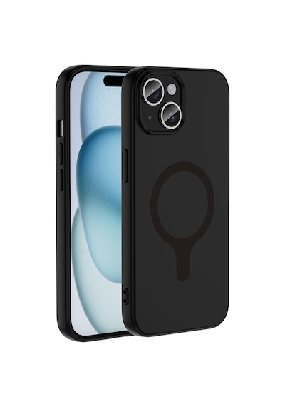 iPhone Uyumlu 15 Kılıf M-safe Şarj Özellikli Mbfx Aris Silikon Kapak - Siyah