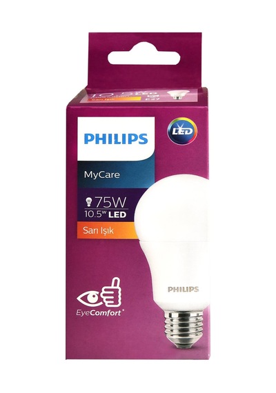 Philips Ledbulb 10.5-75w E27 2700k Sarı Işık - 7 Adet Tarı