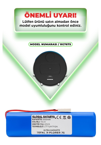 Tefal X-plorer 75 Batarya 3500mah Ultra Kapasite