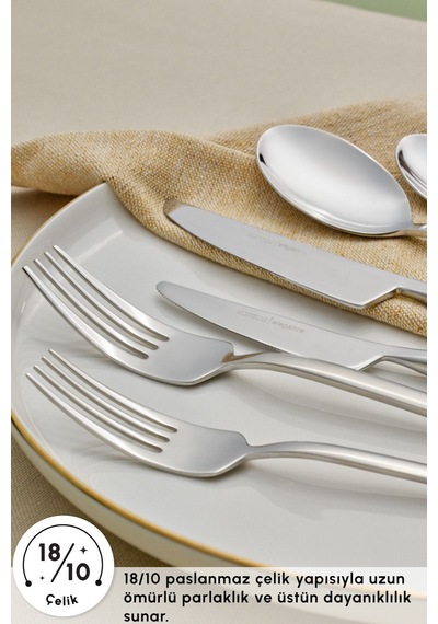 Karaca  Elegance Whisper Platin 12 Kişilik 84 Parça Çatal Kaşık Bıçak Takımı