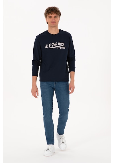 U.S. Polo Assn. Erkek Bisiklet Yaka Regular Fit Lacivert İnce Sweatshirt 50316315-VR033