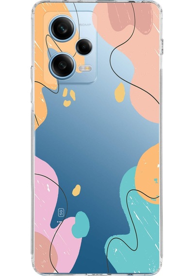 Xiaomi Redmi Note 12 Pro 5g Uyumlu Kamera Korumalı Karışık Renkler Şeffaf Kılıf Şeffaf