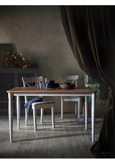 Ikea Meşe Geniş Yemek Masası - Mutfak Masası