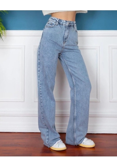 2020 Kadın Likrasız Palazzo Jeans Kot Denim Pantolon Kar Yıkama 2020 Kadın Likrasız Palazzo Jeans Kot Denim Pantolon Kar Yıkama