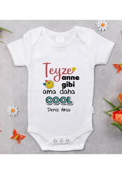 Bitmeyenkartus Bk Kids Isimli Teyze Anne Gibi Tasarımlı Bebek Body Zıbın - Model Çok Renkli
