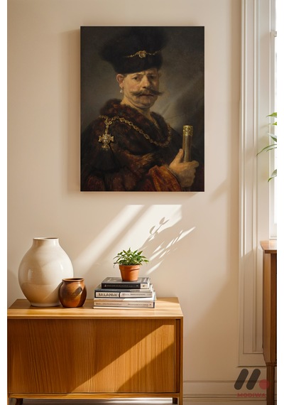 Rembrandt Kürklü Asilzade, Çerçevesiz Yüksek Kalite Duvar Afişi - Sanatsever Hediyesi