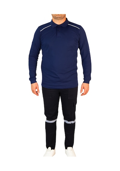 Polo Yaka Uzun Kollu Sweatshirt İş Kıyafeti 10 Adet Firmanıza Logo/isim Baskılı & Nakışlı Lacivert