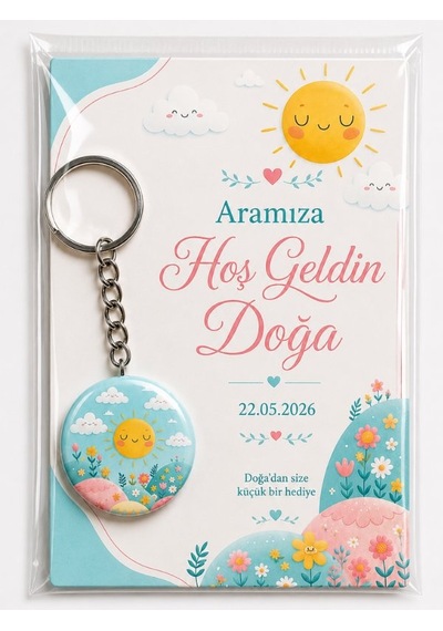 Hediyelik Set-1 Kişiye Özel 20 Adet İsimli Anahtarlık, Bebek Çocuk Doğum Günü Yenidoğan Mevlit Hediy