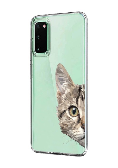 Samsung Galaxy M23 Uyumlu Köşe Korumalı Antişok Kapak Catface Tasarımlı Şeffaf Silikon Kılıf