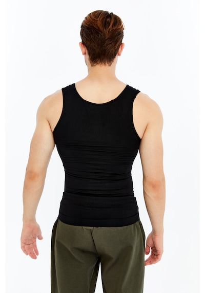 Fitform Giyim Fitform Premium Erkek Atlet Korse Atlet Bel Göğüs Göbek Jinekomasti Toparlayıcı Dik Duruş Siyah