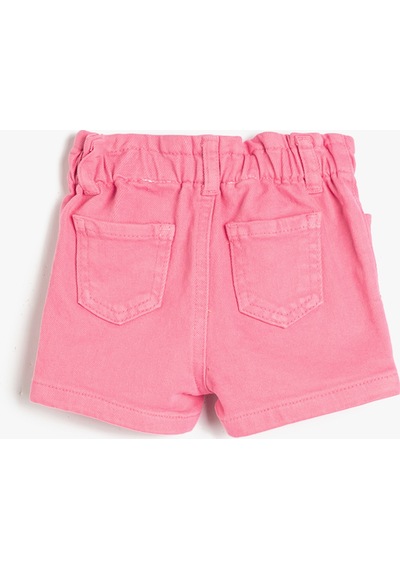 Koton Şort Cepli Beli Lastikli Pamuklu Pembe 3smg40044aw 3SMG40044AW274 Pembe