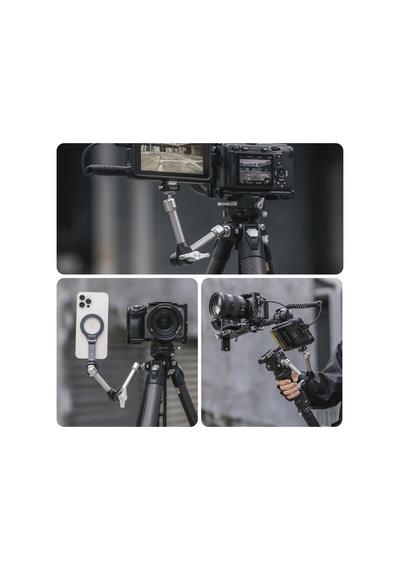 Falcam F22 Quick Release 7 Inch 360 Çift Ball Head Metal Extension Magic Arm Gri - 2974b