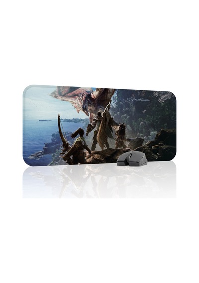 Monster Hunter: World Dikişli Kauçuk Oyuncu Mousepad V1 - 70x30 Xl Gaming Mouse Pad
