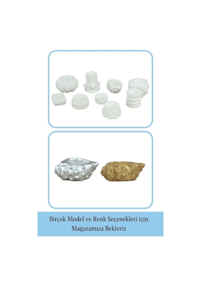 Mumluk Şamdan Tealight Mum Uyumlu Deniz Kabuğu Model - Beyaz