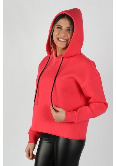 Kadın Kapüşonlu Sweatshirt Nar Çok Renkli