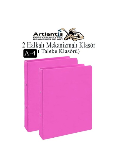 Pembe 2 Halkalı Klasör 2 Adet A4 Pvc Öğrenci Ve Ofis Tipi Evrak Sunum Talebe Büro Klasörü İç Cepli Otomatik Mek
