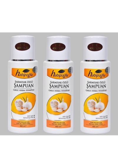 Habipoğlu Sarımsak Özlü Şampuan 3 x 400 ML