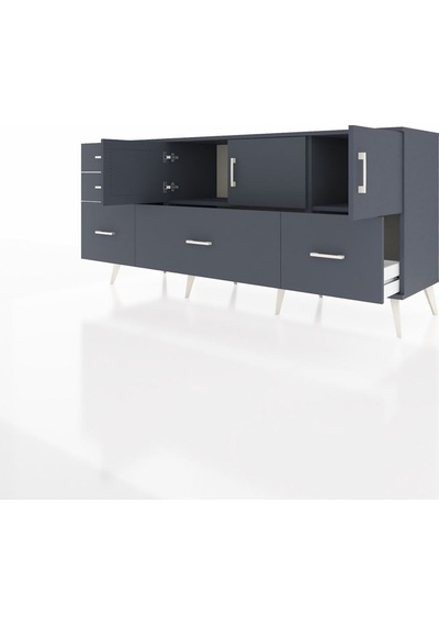 Hyperion Konsol 2 Raflı 5 Çekmeceli 3 Kapaklı 176x44x83 Antrasit-antrasit Antrasit Hyperion Konsol 2 Raflı 5 Çekmeceli 3 Kapaklı 176x44x83 Antrasit-antrasit Antrasit