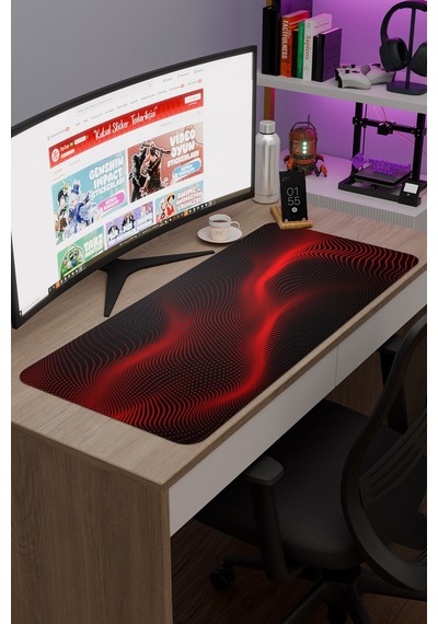 Noktalar Kaymaz Dikişli Kauçuk Oyuncu Mousepad V1 - 90x40 Xxl Gaming Mouse Pad Fare Altlığı